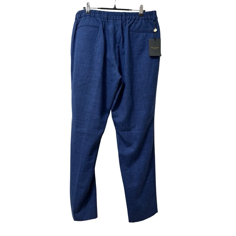 Ted Baker London Mens Roger Slim Fit Wool Blend‎ Pants Size 38 Navy Trousers NWT